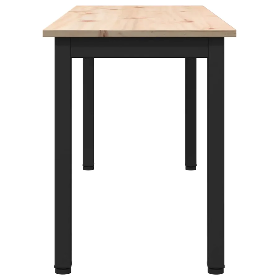 banc Naturel 110 x 35 x 45 cm Bois de pin massif - 6