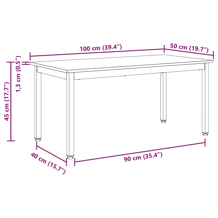 Table basse Naturel 100 x 50 x 45 cm Bois de pin massif - 12