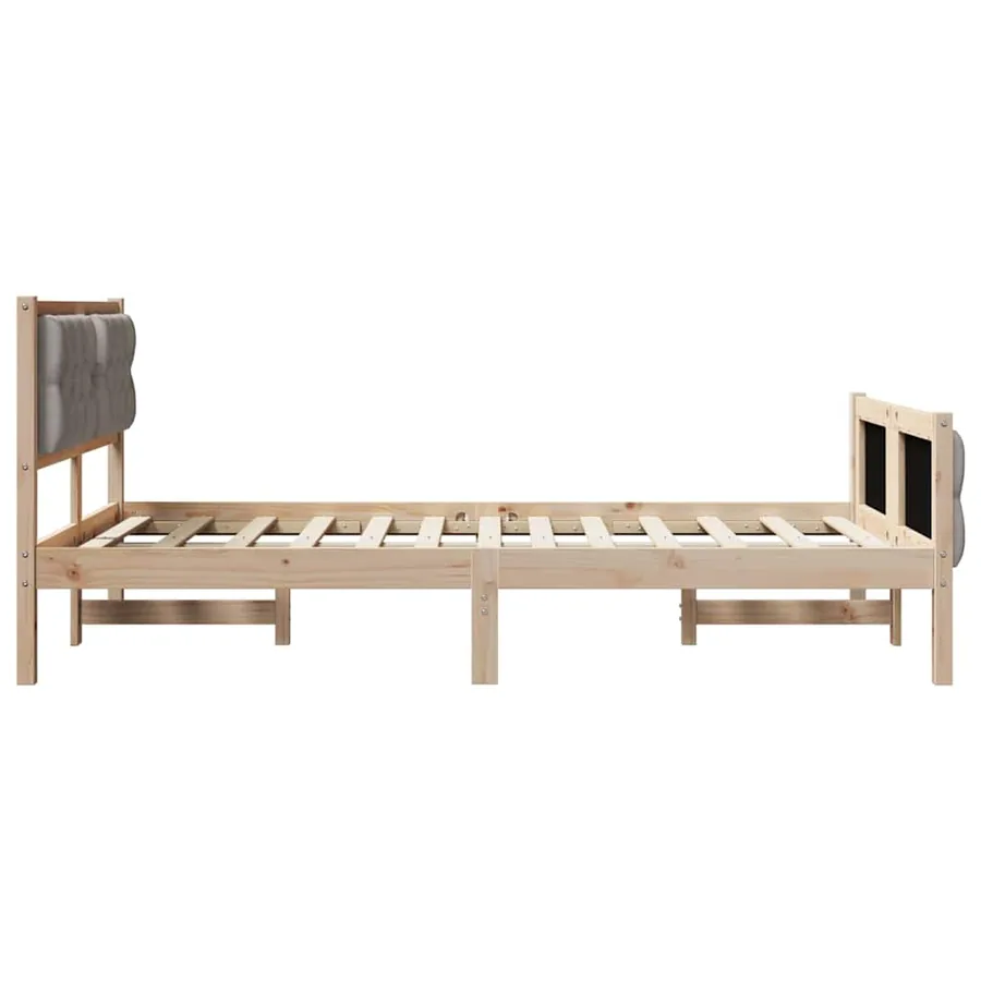 Cadre de lit avec tête de lit Taupe 135 x 190 cm Pin massif - 6