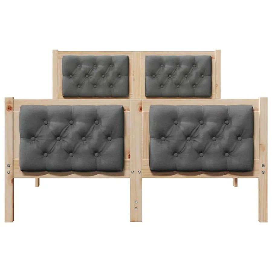 Cadre de lit Gris foncé 135 x 190 cm Pin massif - 5