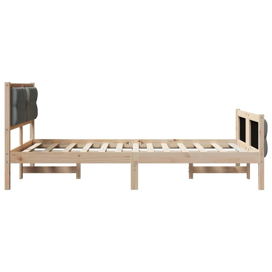 Cadre de lit Gris foncé 135 x 190 cm Pin massif - 6