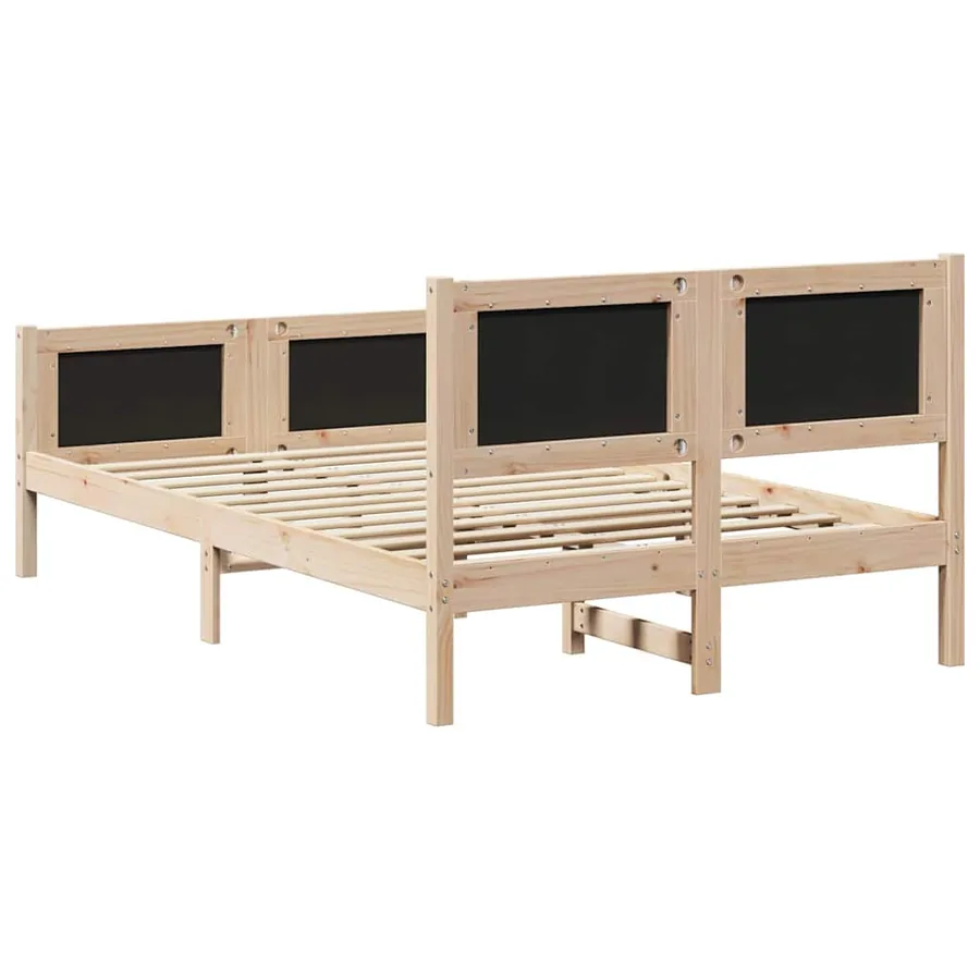 Cadre de lit Gris foncé 135 x 190 cm Pin massif - 7
