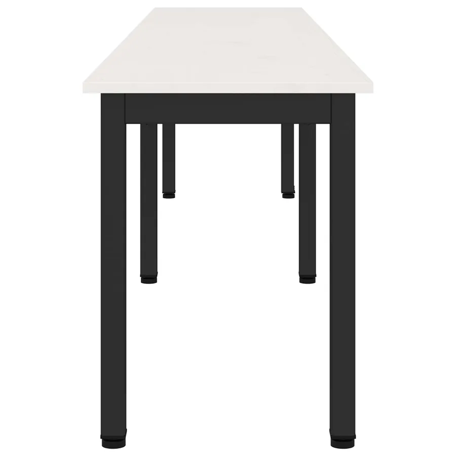 banc Blanc 200 x 35 x 45 cm Bois de pin massif - 6