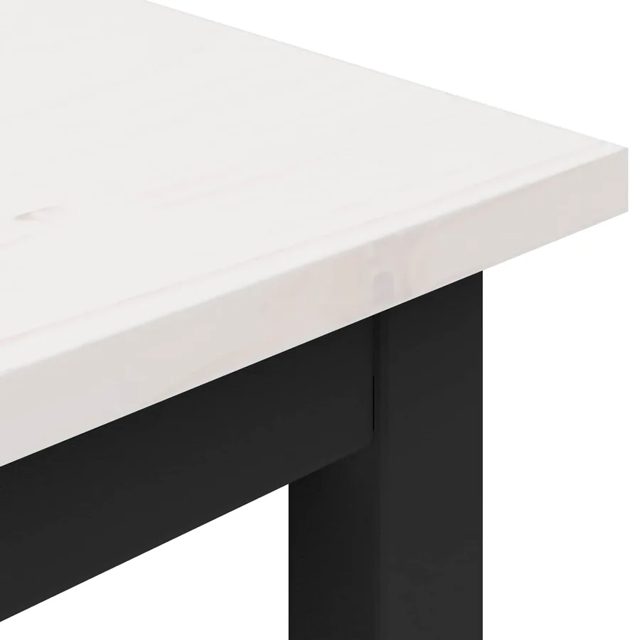 banc Blanc 200 x 35 x 45 cm Bois de pin massif - 7