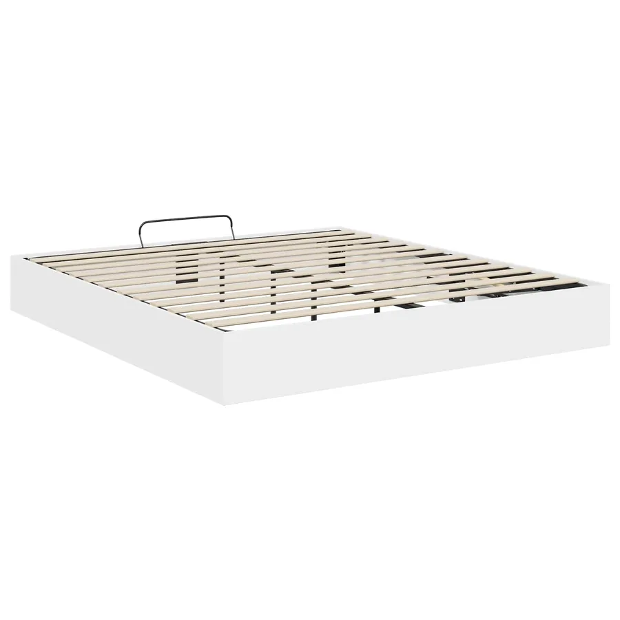 Cadre de lit ottoman Blanc 203 x 180 x 25 cm Bois d’ingénierie - 7