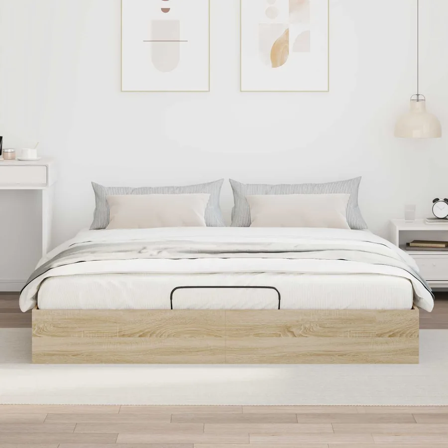 Cadre de lit ottoman Chêne Sonoma 203 x 180 x 25 cm - 4