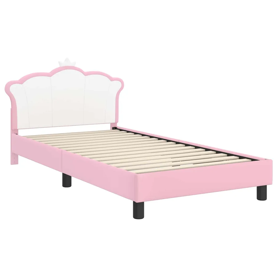 Cadre de lit pour enfants avec tête de lit Rose 90 x 190 cm PU - 4