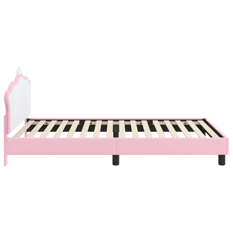 Cadre de lit pour enfants avec tête de lit Rose 90 x 190 cm PU - 6