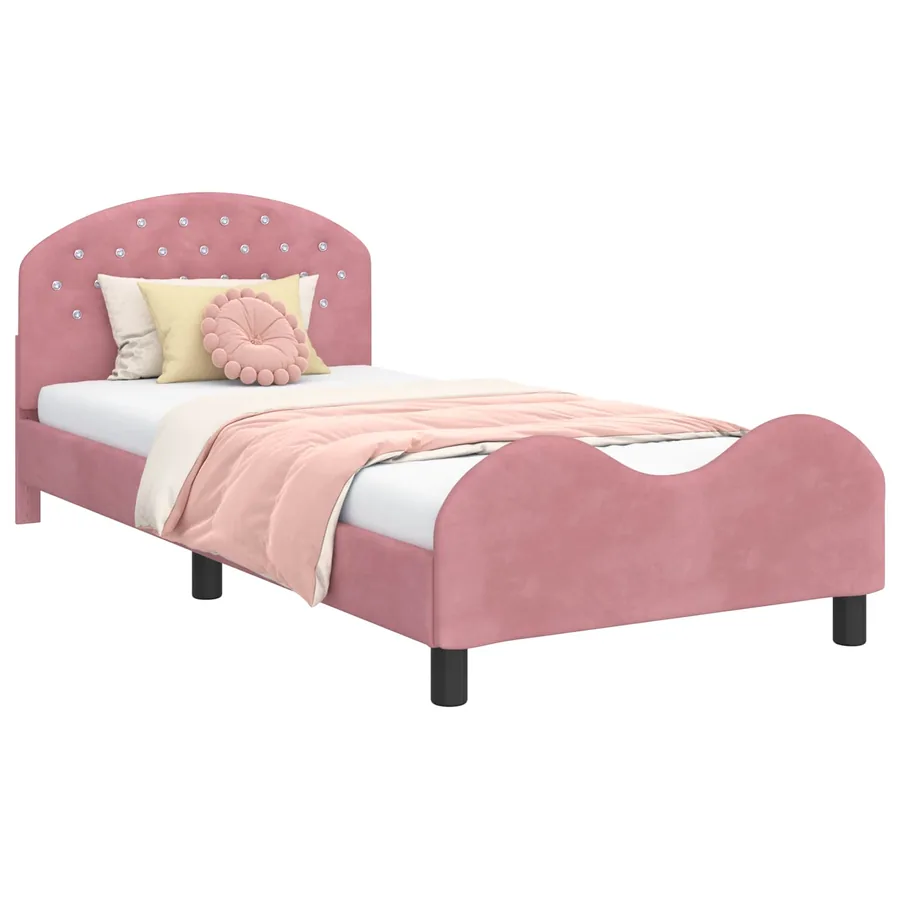 Cadre de lit pour enfants avec tête de lit Rose 90 x 200 cm - 2