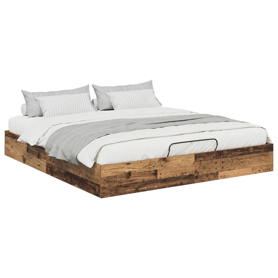 Cadre de lit ottoman Bois ancien 203 x 180 x 25 cm - 3