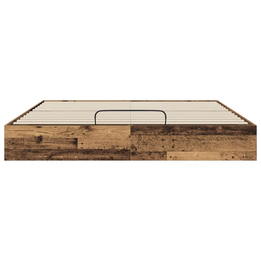 Cadre de lit ottoman Bois ancien 203 x 180 x 25 cm - 5