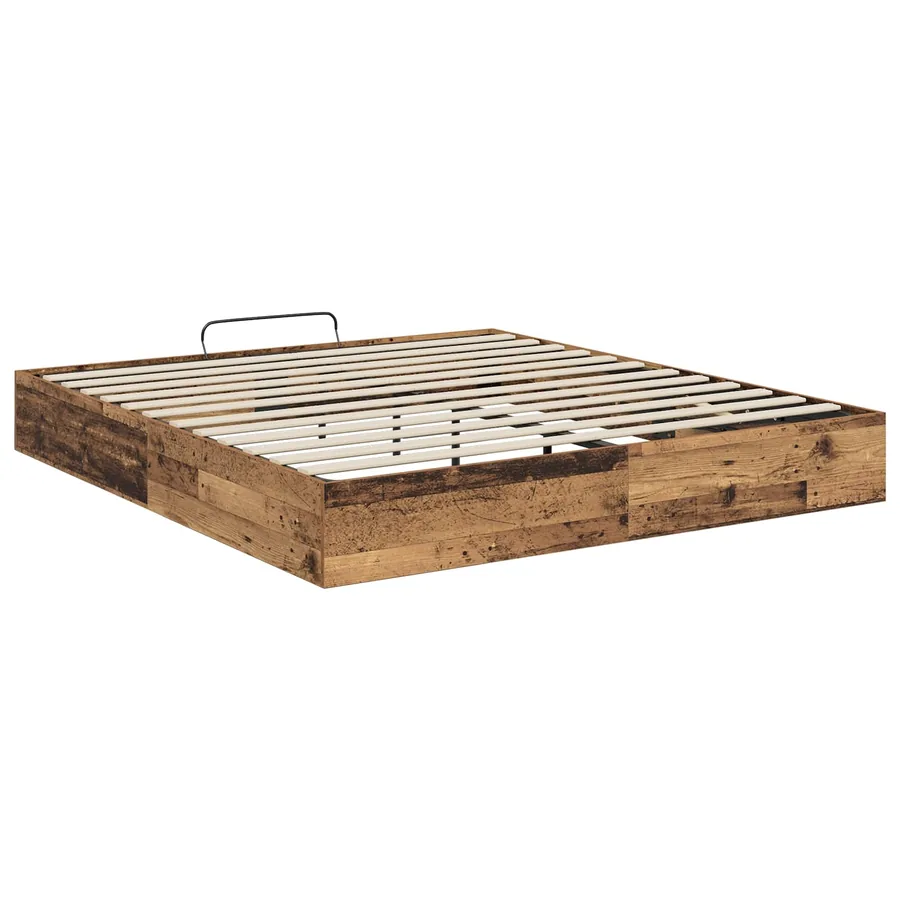 Cadre de lit ottoman Bois ancien 203 x 180 x 25 cm - 7