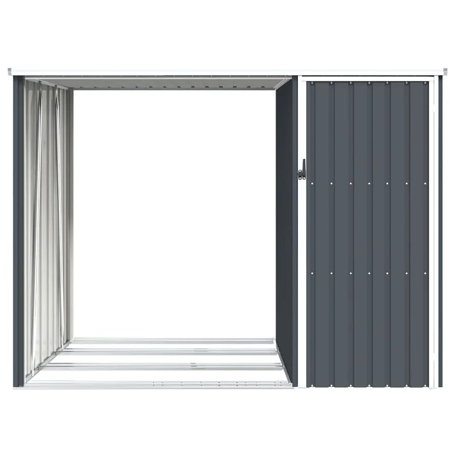 Abri à bois de jardin Anthracite 245x98x159 cm Acier galvanisé - 6