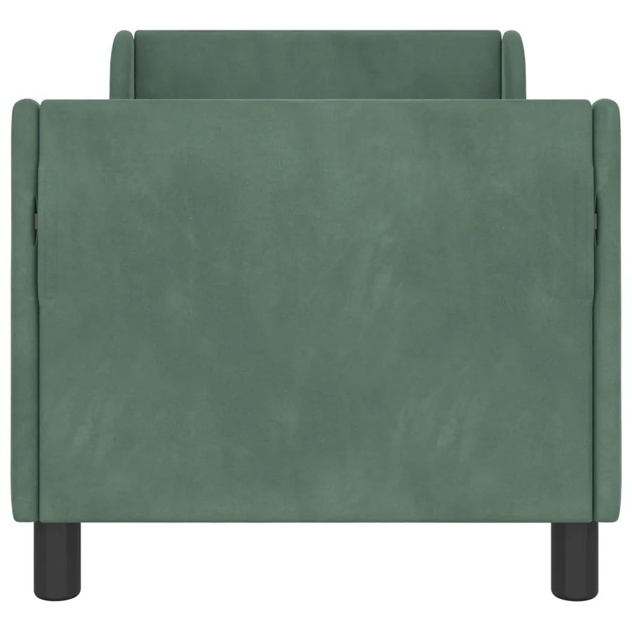 Cadre de lit pour tout-petit avec tête de lit Vert Mer Velours - 5