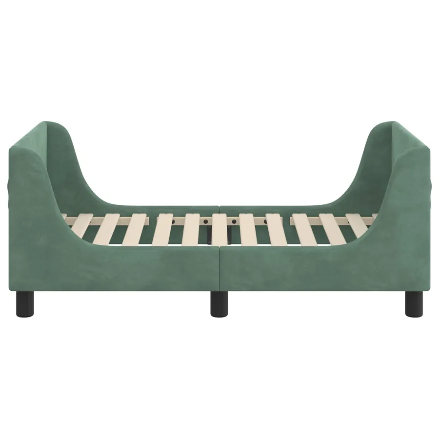 Cadre de lit pour tout-petit avec tête de lit Vert Mer Velours - 6