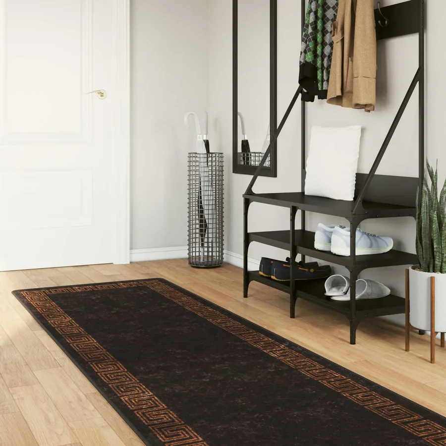 Coureur de Tapis MARSA Noir 80 x 400 cm Polyester et PVC