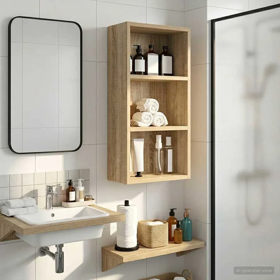 Armoire murale de salle de bain Chêne Sonoma 30 x 16 x 62,5 cm