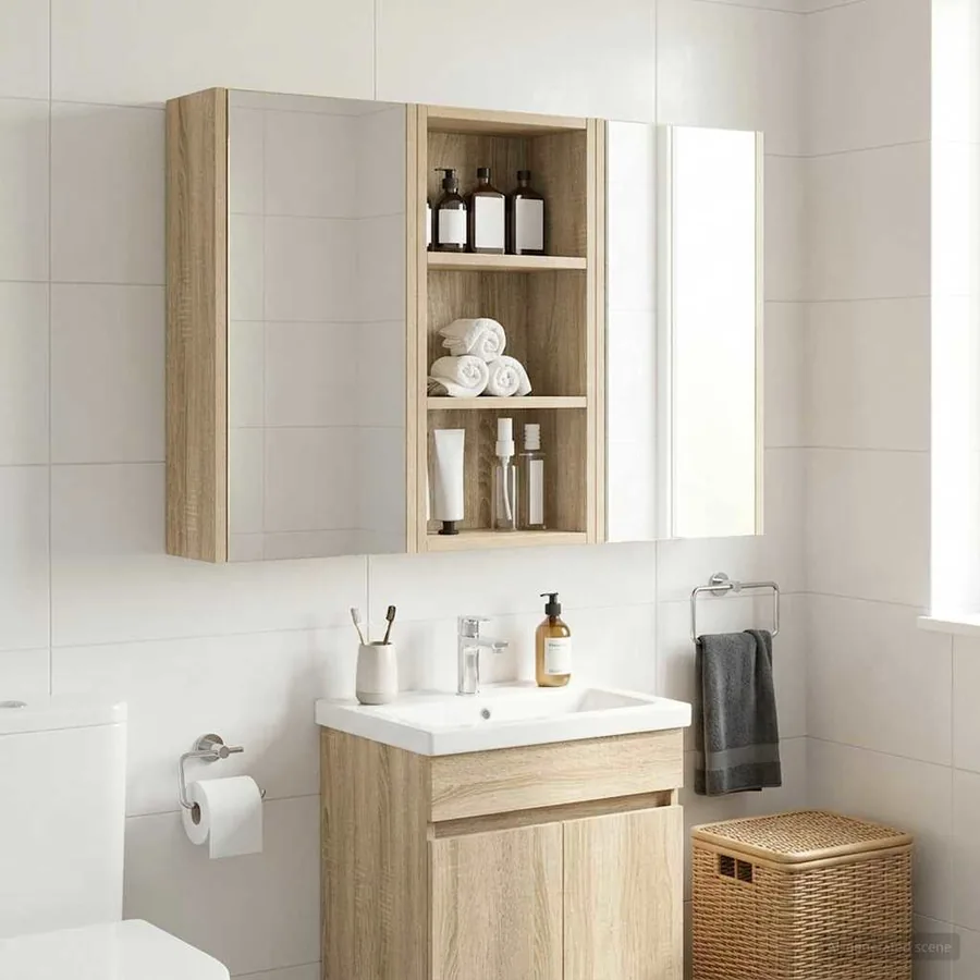 Armoire murale de salle de bain Chêne Sonoma 30 x 16 x 62,5 cm - 4