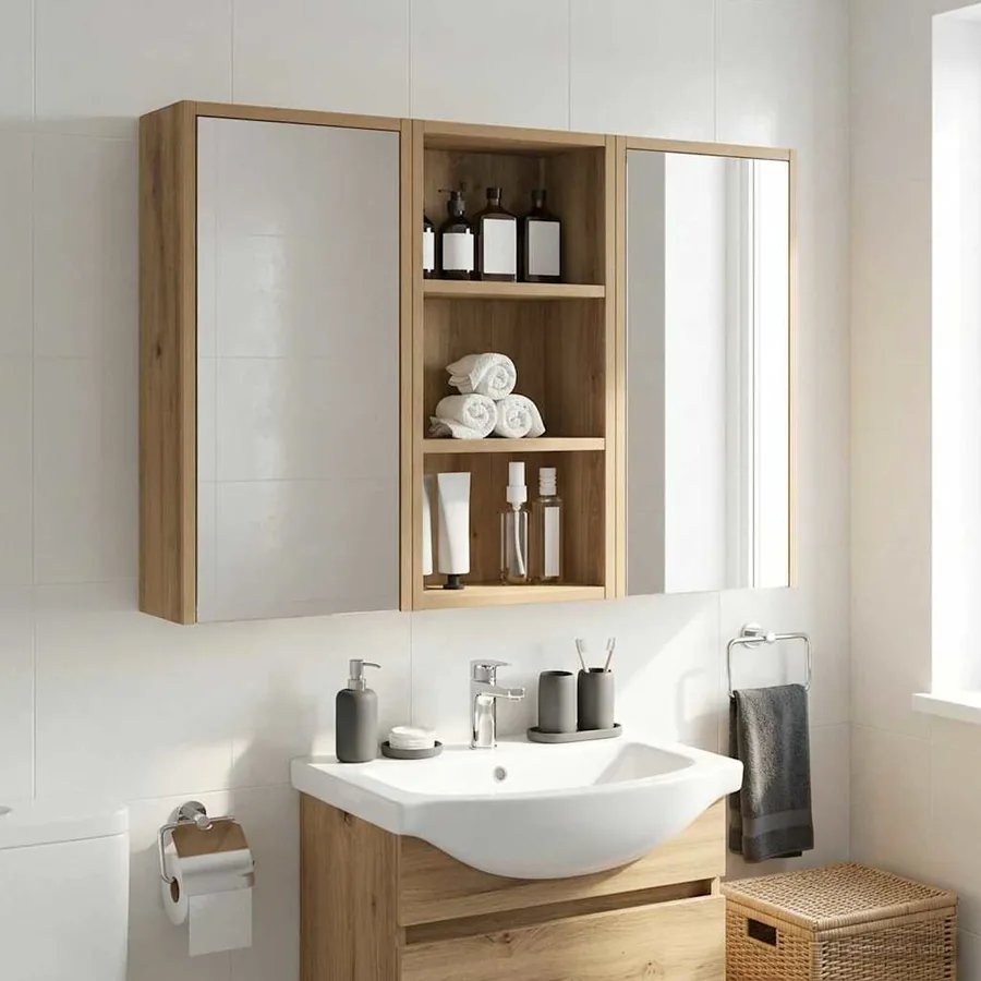 Armoire murale de salle de bain Chêne artisan 30 x 16 x 62,5 cm
