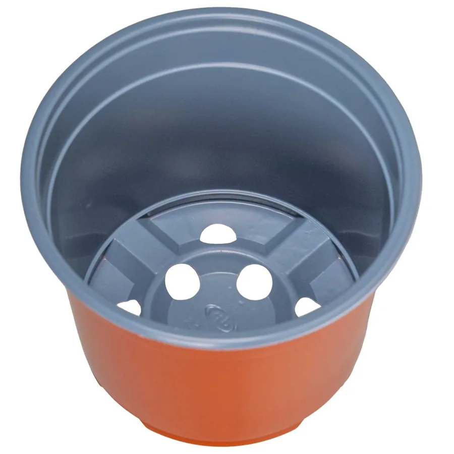 Pot à fleurs rond 100 pcs Terre cuite Ø 10 x 8 cm Plastique - 6