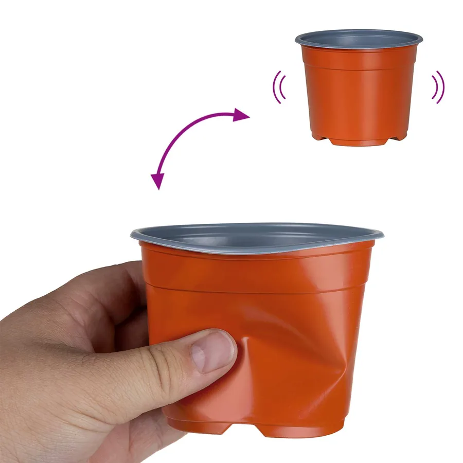 Pot à fleurs rond 100 pcs Terre cuite Ø 10 x 8 cm Plastique - 9