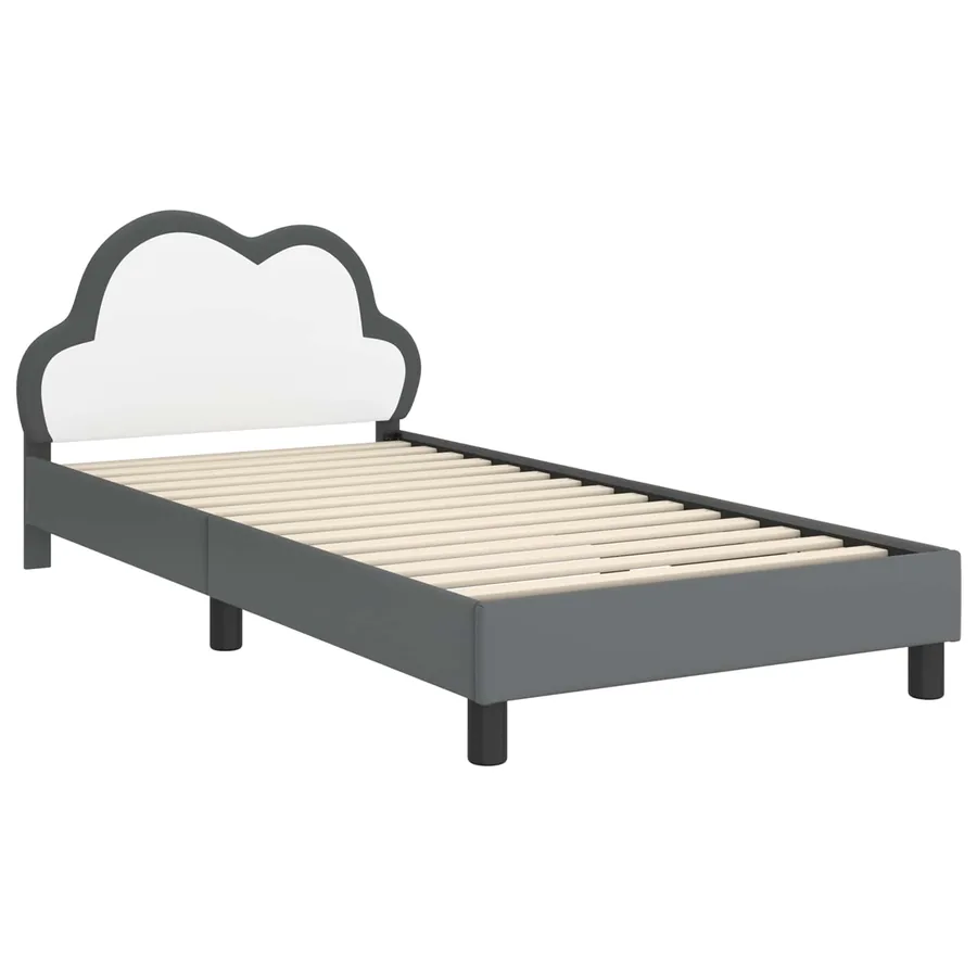 Cadre de lit pour enfants avec tête de lit Gris clair PU - 4