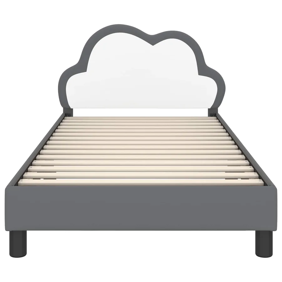 Cadre de lit pour enfants avec tête de lit Gris clair PU - 5