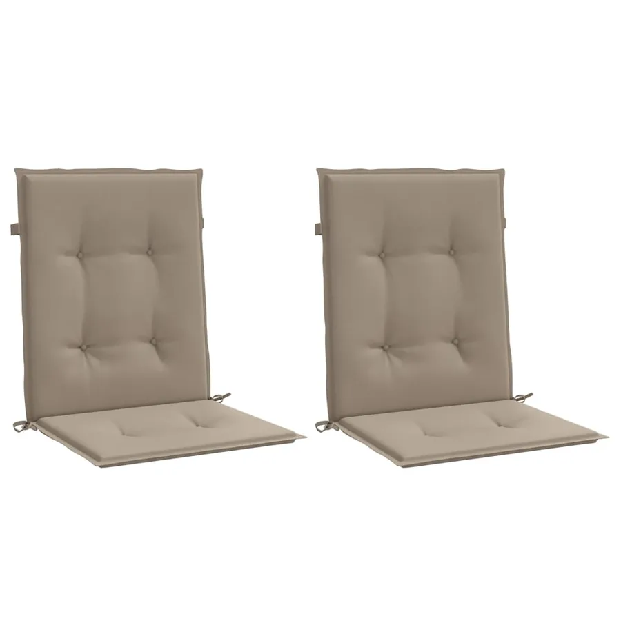Coussins de chaise de jardin à dossier bas lot de 2 taupe - 3