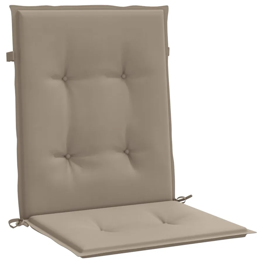 Coussins de chaise de jardin à dossier bas lot de 2 taupe - 5
