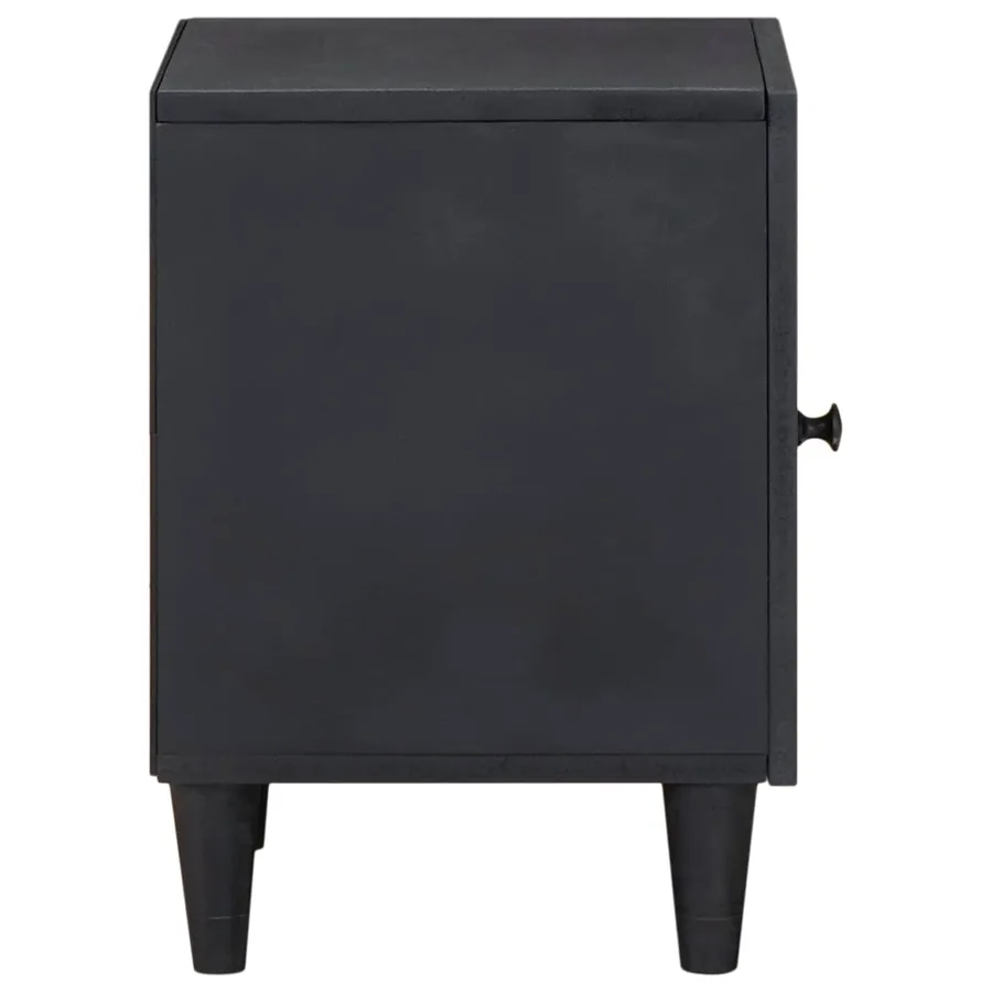 Cabinet de chevet avec porte 2 pcs Noir 40 x 33 x 46 cm - 4