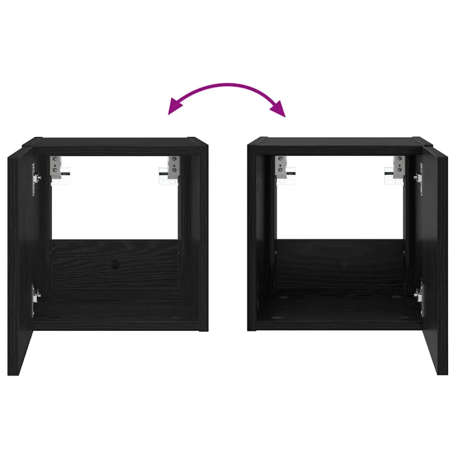 Meuble TV mural Chêne noir 30,5 x 35 x 30 cm Bois d'ingénierie - 16