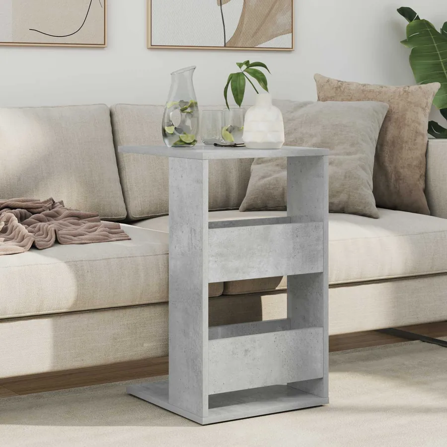Table d'appoint Gris béton 40 x 35 x 60,5 cm Bois d'ingénierie - 4