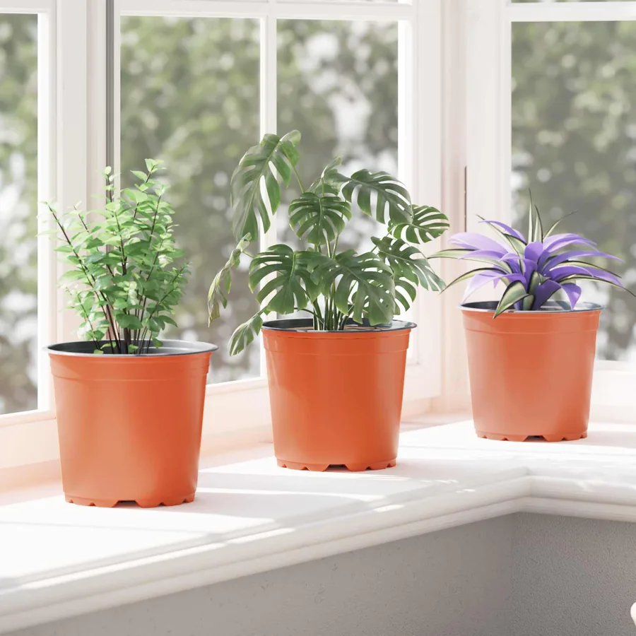 Pot à fleurs 50 pcs Terre cuite Ø 15 x 13 cm Plastique - 5