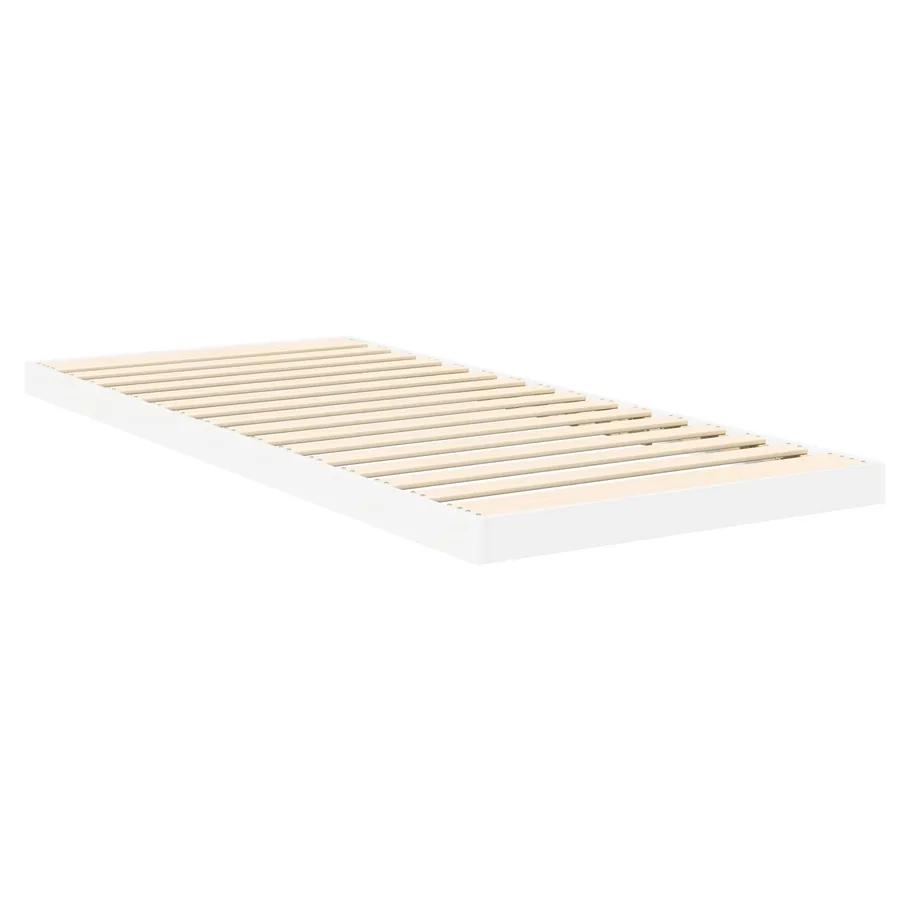 Cadre de lit surélevé Blanc 100 x 200 cm Bois d'ingénierie - 5