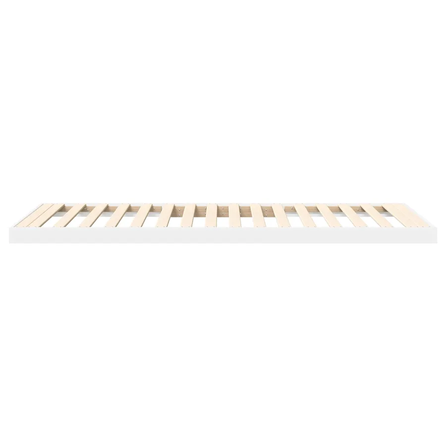 Cadre de lit surélevé Blanc 100 x 200 cm Bois d'ingénierie - 7