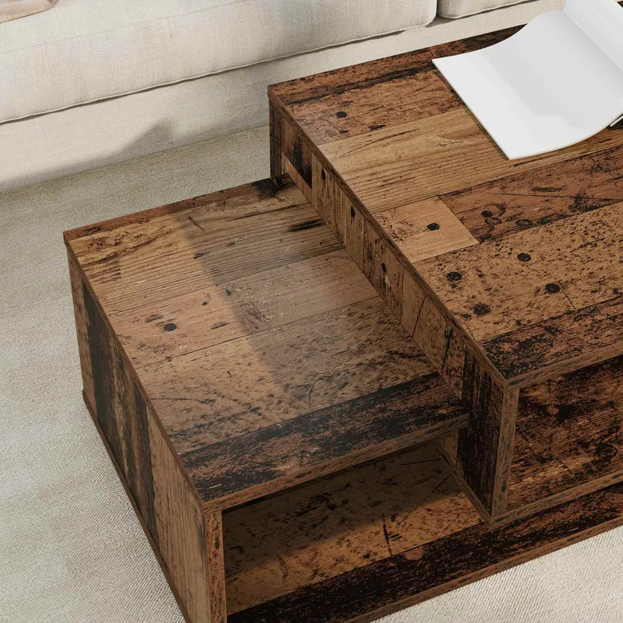Table basse Bois ancien 105 x 50 x 32,5 cm Bois d'ingénierie - 4