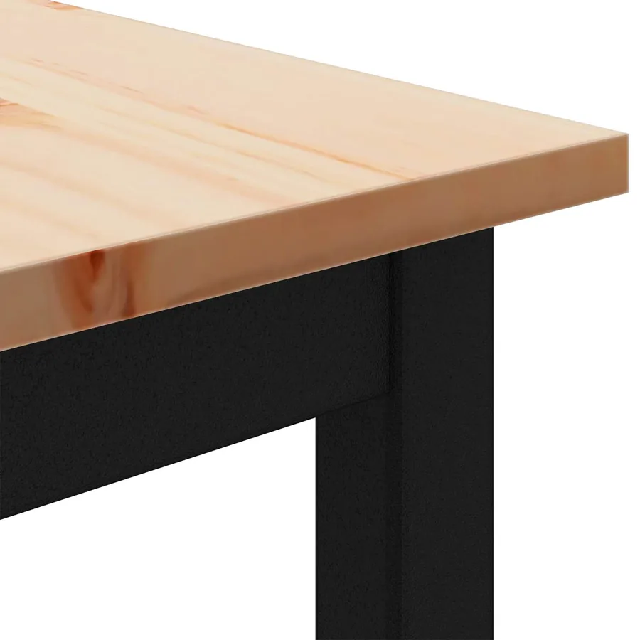 banc Naturel 80 x 35 x 45 cm Bois de pin massif - 7
