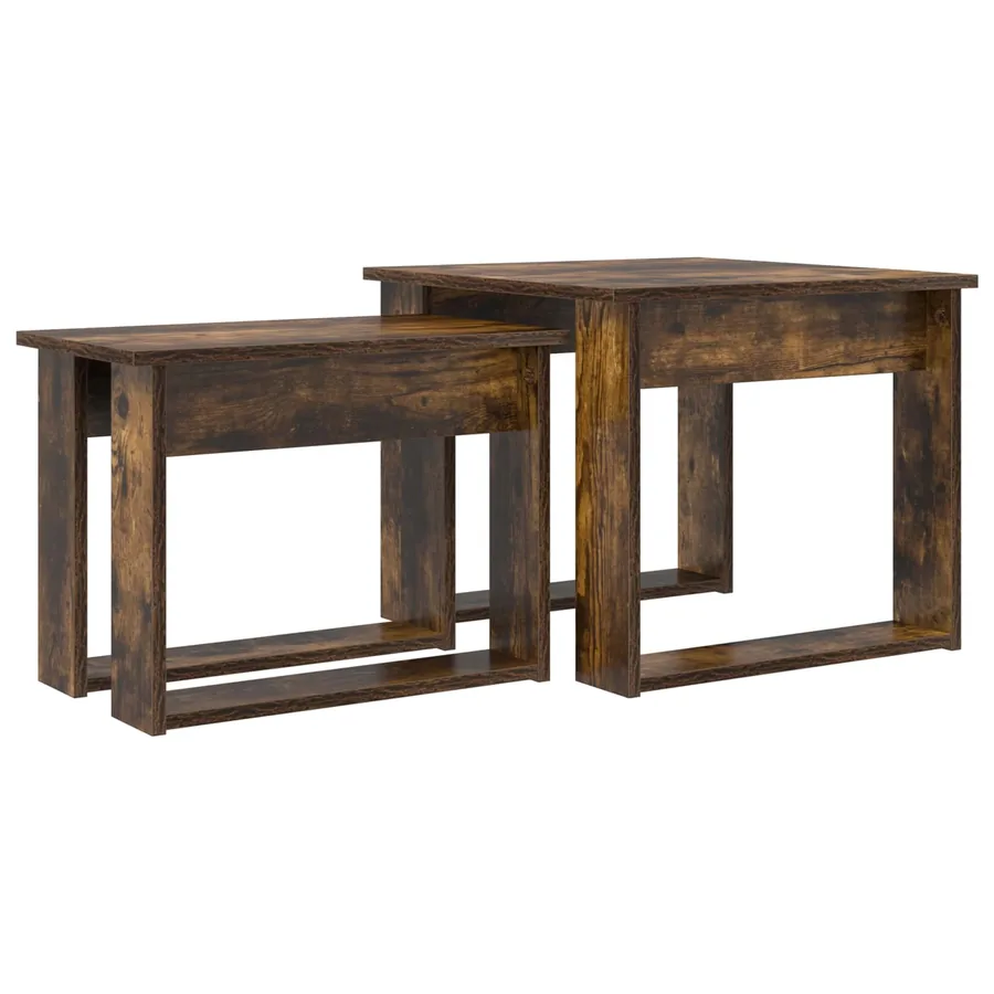 Ensemble de tables basses 2 pcs Chêne fumé Bois d'ingénierie - 2