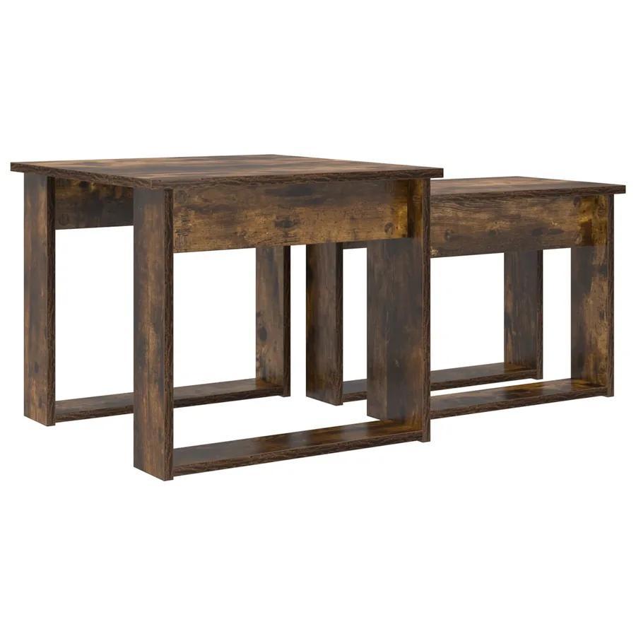 Ensemble de tables basses 2 pcs Chêne fumé Bois d'ingénierie - 8