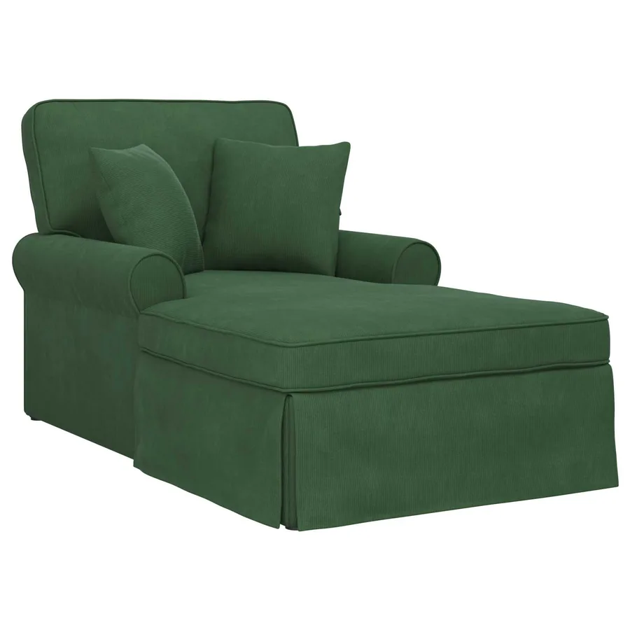 Chaise lounge avec jupe avec coussin 3 pcs Vert Jungle - 2