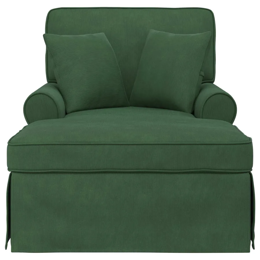 Chaise lounge avec jupe avec coussin 3 pcs Vert Jungle - 4