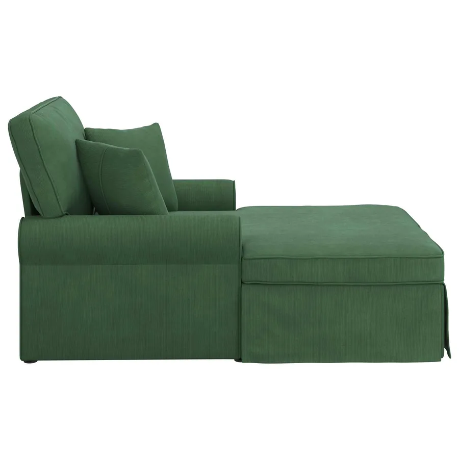 Chaise lounge avec jupe avec coussin 3 pcs Vert Jungle - 5