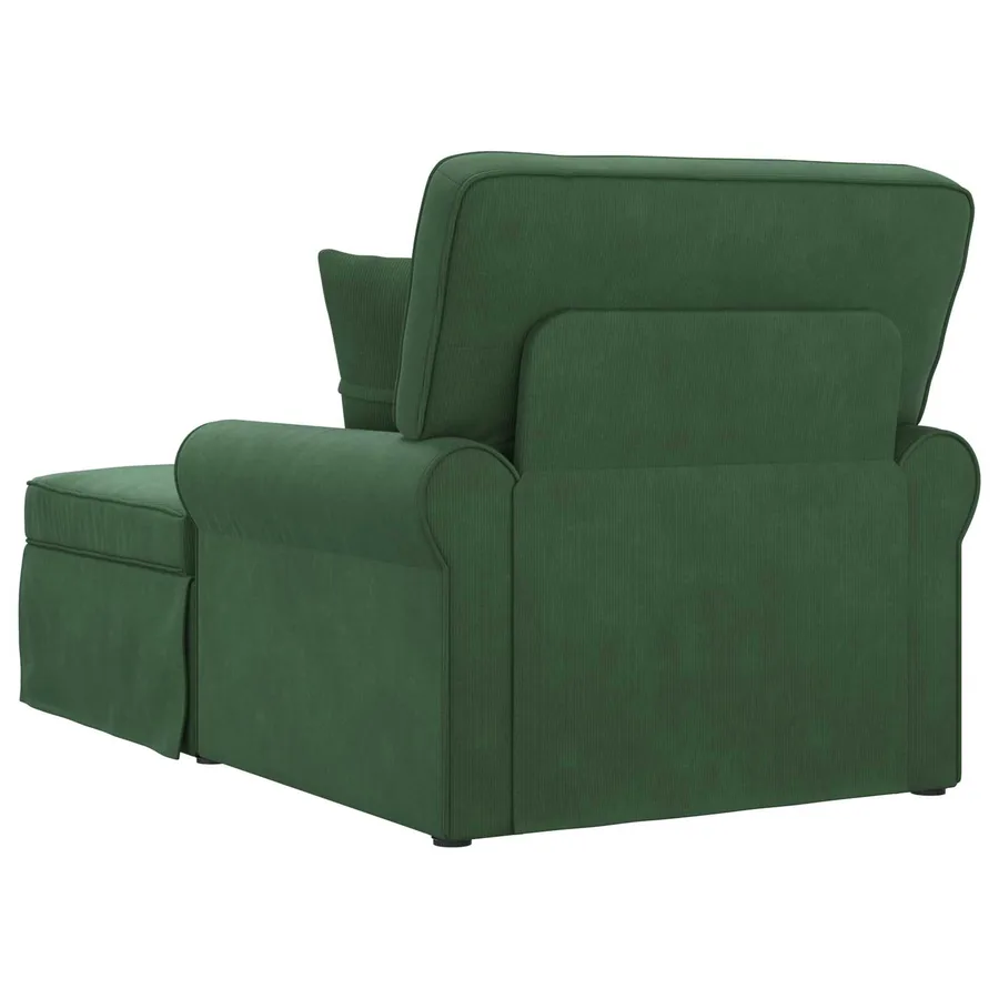 Chaise lounge avec jupe avec coussin 3 pcs Vert Jungle - 6