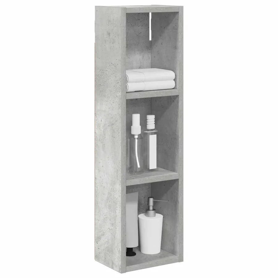 Armoire murale de salle de bain Gris Béton 20 x 14 x 70 cm - 3