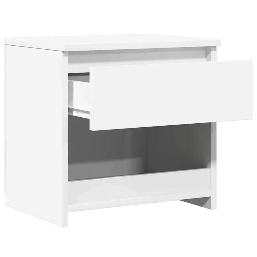 Tables de chevet 2pcs Blanc brillant 40x30x39cm Bois ingénierie - 11