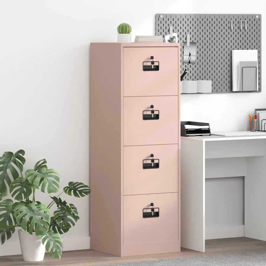 Cabinet de Dossier Rose 44 x 50 x 106.5 cm Acier Laminé à Froid