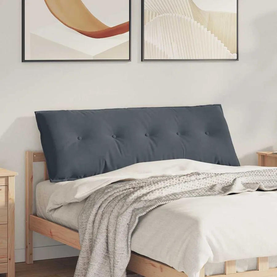 Coussin de Dos Gris foncé 140 x 50 cm Tissu en velours côtelé