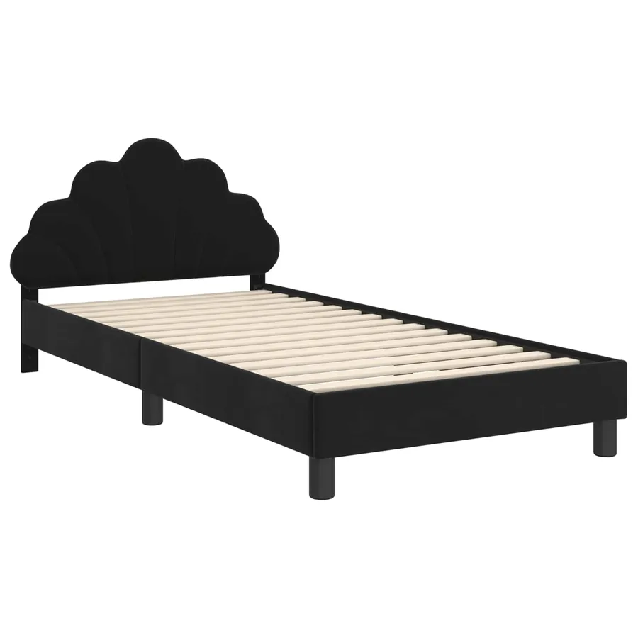 Cadre de lit pour enfants avec tête de lit Noir 90 x 200 cm - 4