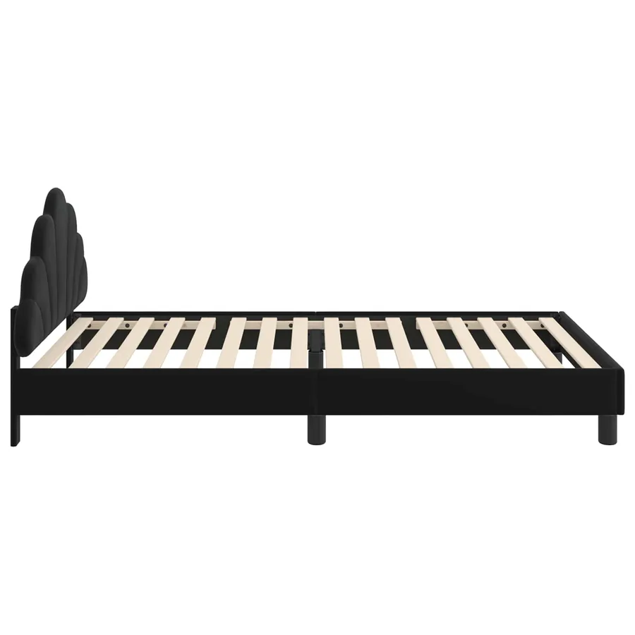 Cadre de lit pour enfants avec tête de lit Noir 90 x 200 cm - 6