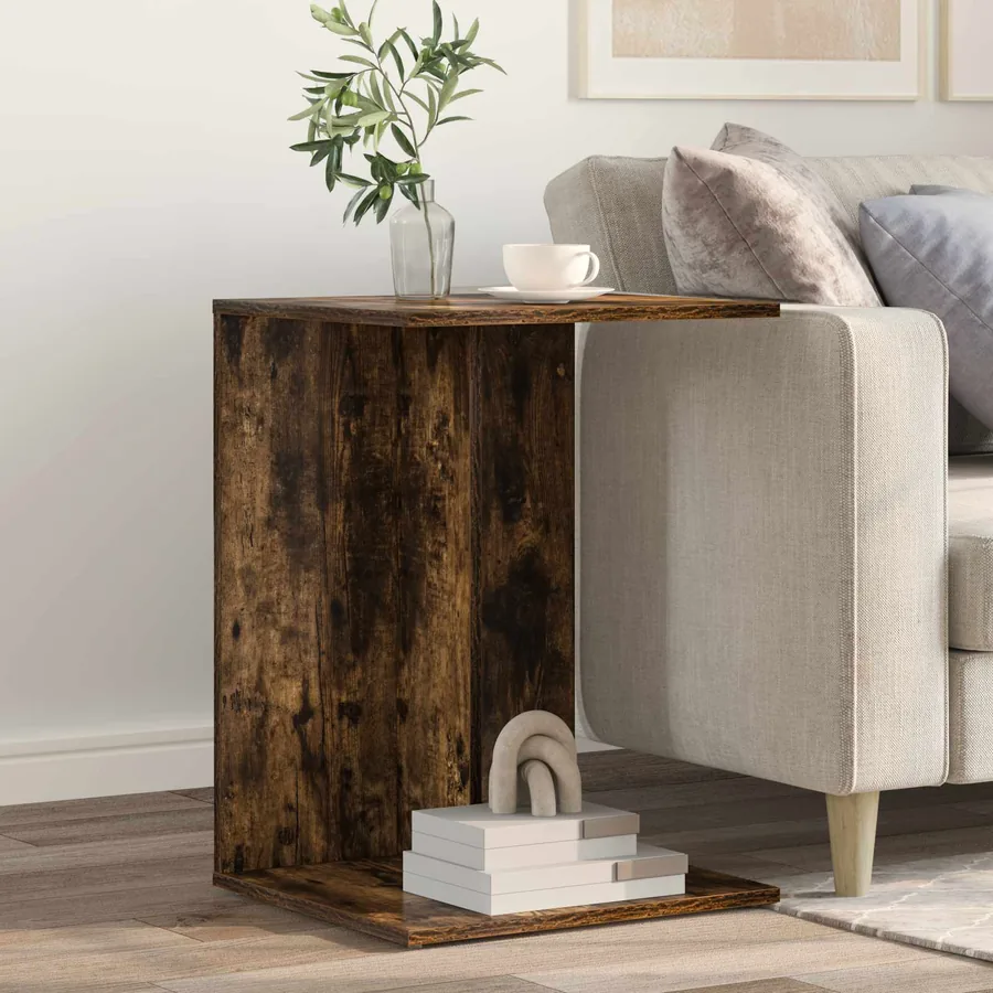 Table d'appoint Chêne fumé 45 x 40 x 62,5 cm Bois d'ingénierie